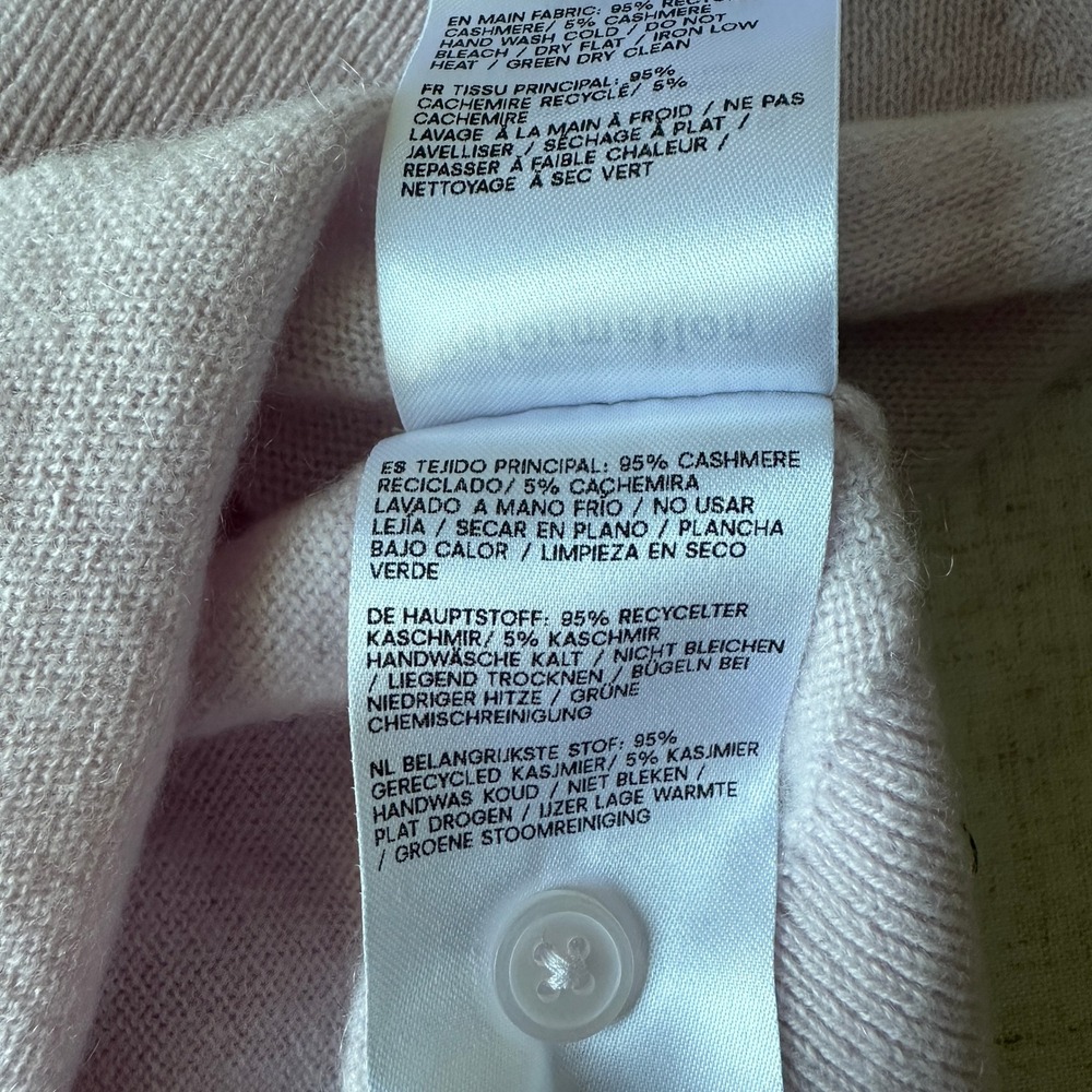 NWT Reformation Farren Cashmere Crew Cardigan Sweater | Foxglove Pale Pink S - Picture 7 of 10